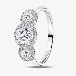 1888 Collection Platinum Brilliant Cut 1.03ct Triple Halo Diamond Ring R3-2042