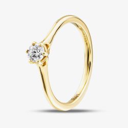 1888 Collection 18ct Yellow Gold 0.33ct Certificated Round Cut Diamond Solitaire Ring RI-144(.33CT PLUS)