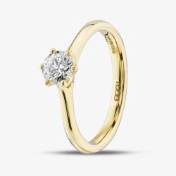 1888 Collection 18ct Yellow Gold Certificated 0.50ct Round Cut Diamond Solitaire Ring RI-144(.50CT PLUS)