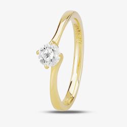 1888 Collection 18ct Yellow Gold Brilliant Cut 0.40ct Diamond Twisted Solitaire Ring RI-137