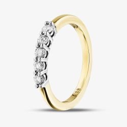 1888 Collection 18ct Yellow Gold 0.33ct Certificated Round Brilliant Cut Diamond Five Stone Ring HET1001(.30CT PLUS)