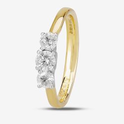1888 Collection 18ct Yellow Gold Brilliant Cut 0.57ct Diamond Trilogy Ring R3-145