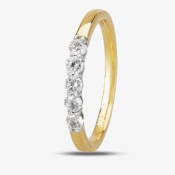 1888 Collection 18ct Yellow Gold Brilliant Cut 0.30ct Five Stone Diamond Ring HET1001