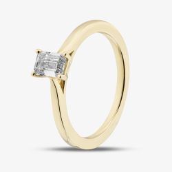 1888 Collection 9ct Yellow Gold 0.50ct Emerald Cut Diamond Solitaire Ring EPP01-9Y-0.50-H-SI2