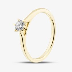 1888 Collection 9ct Yellow Gold 0.25ct Brilliant Cut Diamond Solitaire Ring RPP11-9Y-0.25-H-SI2