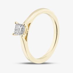 1888 Collection 9ct Yellow Gold 0.50ct Princess Cut Diamond Solitaire Ring PPP01-9Y-0.50-H-SI2