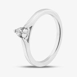 1888 Collection 9ct White Gold 0.33ct Pear Cut Diamond Solitaire Ring DPP02-9W-0.33