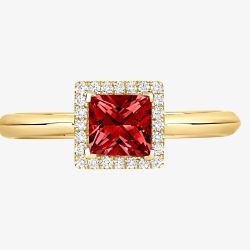Tivon 18ct Yellow Gold Princess Cut 0.75ct Garnet Ring RY-1653-GR