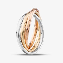 9ct Three Colour Gold Crossover Trinity Ring R21B94A