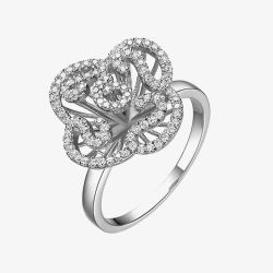 Fei Liu Cascade Silver & Cubic Zirconia Mini Fancy Ring CAS-925R-004-CZ00