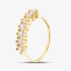 9ct Yellow Gold Cubic Zirconia Seven Stone Half Eternity Ring 1.84.5211