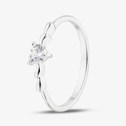 Sterling Silver Heart Shaped Cubic Zirconia Ring 042-60407/SP