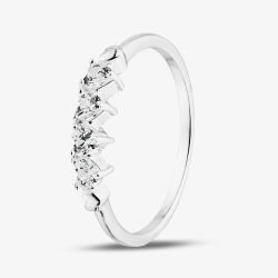 Sterling Silver Heart Shaped Cubic Zirconia Four Stone Ring 042-59957/SP