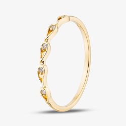 Yellow Gold Plated Sterling Silver Cubic Zirconia Open Teardrop Ring 042-58877/GP