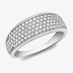 9ct White Gold Pave Cubic Zirconia Tapered Ring 5.84.9569