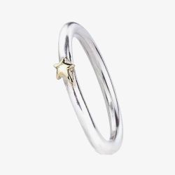 Scarlett Elegance Silver & Gold Star Stacking Ring R2492-YGS