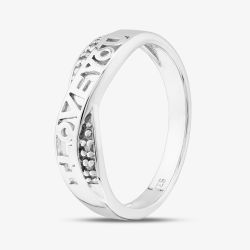Sterling Silver I Love You Infinity Cross Over Ring S2268