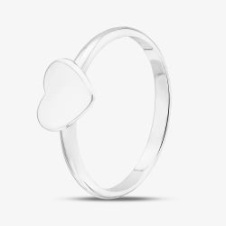Sterling Silver Heart Signet Ring S2047
