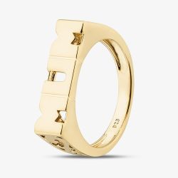 Silver Gold Plated Sterling Silver Mum Signet Ring S2003Y