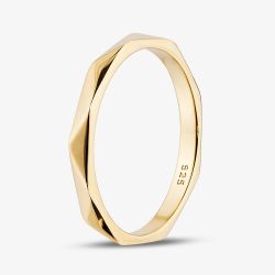 Yellow Gold Plated Sterling Silver Geometric Band Ring 012-27231/GP