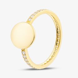Yellow Gold Plated Sterling Silver Engravable Cubic Zirconia Eternity Ring AR9693Z/G