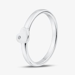 Sterling Silver Cubic Zirconia Engravable Heart Ring 05S2AZR422805