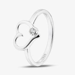 Sterling Silver Cubic Zirconia Open Heart Ring 05S2AZR588304