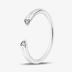 Sterling Silver Cubic Zirconia Heart Open Ring 05S2AVR518609