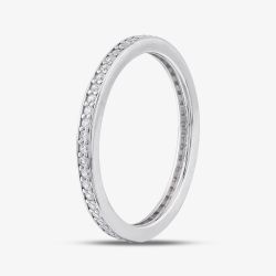 Silver Cubic Zirconia Full Eternity Band Ring OJR0222