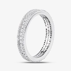 Silver Cubic Zirconia Full Eternity Band Ring OJR0228