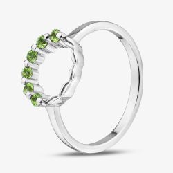 Sterling Silver & Peridot Open Circle Ring MR-1055PE