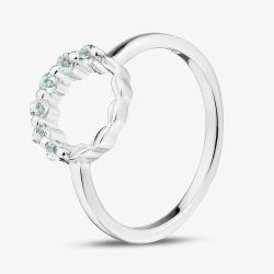 Sterling Silver & Blue Topaz Open Circle Ring MR-1055BT