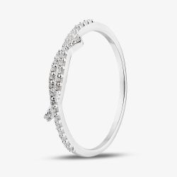 Sterling Silver Cubic Zirconia Crossover Ring 042-57263/SP