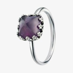 Silver Purple Cubic Zirconia Ring R3426M