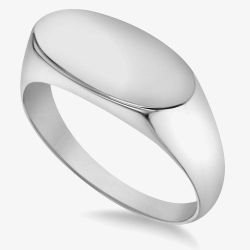 Sterling Silver Elongated Oval Signet Ring 8.81.0110