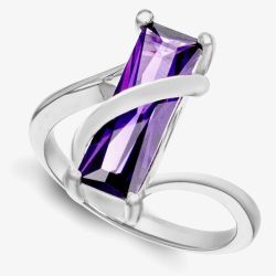 Sterling Silver Purple Crystal Wrap-Around Ring 8.84.6289