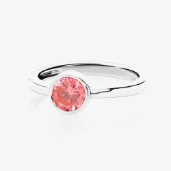 Silver July Red Cubic Zirconia Ring WR1282-CZ-R