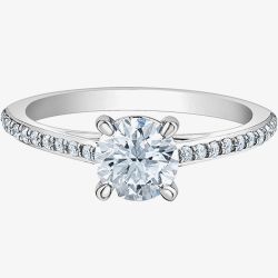 Platinum Lab Grown 1.29ct Diamond Shoulder Set Solitaire Ring 31137/120