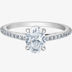 Platinum Lab Grown 1.24ct Oval Diamond Shoulder Set Solitaire Ring 31155/120