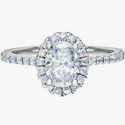 Platinum Lab Grown 1.42ct Oval Diamond Halo Ring 31163/135