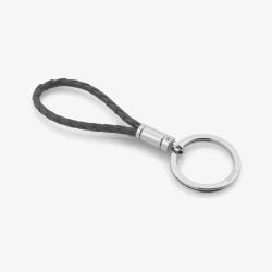 Nomination Tribe Stainless Steel Cubic Zirconia Grey Leather Keyring 026424/027