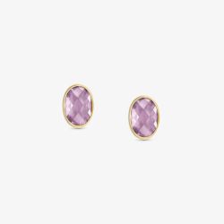 Nomination Gold Plated Pink Cubic Zirconia Oval Stud Earrings 027841/003