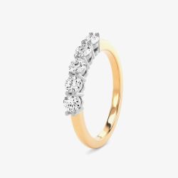 18ct Yellow Gold  0.50ct Brilliant Cut Diamond Five Stone Ring M5R01-010-050-18Y-G-SI1