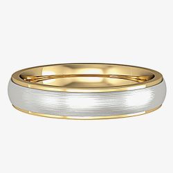 9ct Gold Two Colour 4mm Satin Court Ring R44E081