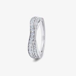 9ct White Gold Channel Dipped Diamond Ring RBE-500-060 L