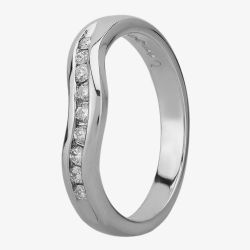 Platinum 3mm Channel-set Diamond Dipped Wedding Ring 4173/PL/DQ10
