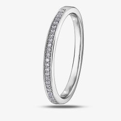 9ct White Gold 0.08ct Diamond Half-Eternity Wedding Ring 30388WDWG/20-10