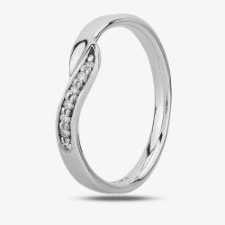 9ct White Gold 2.7mm Diamond Set Wishbone Wedding Ring 9306/9W/DQ10