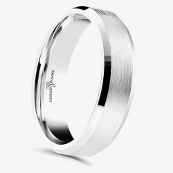 Brown & Newirth Dexter Platinum Brushed 5mm Ring ANFP567 