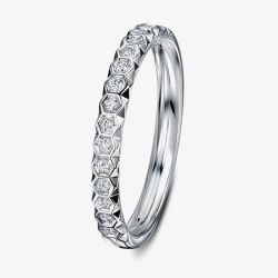 Geoghegan Chapiteau Platinum & Diamond 0.17ct Hexagonal Cut Wedding Band Ring CHA14/P